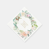 Elegante Waterverfrozen Bloemenslingers  Servet (Hoek)