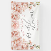 Elegante waterverfrozen bloemige bruidsshower spandoek (Verticaal)