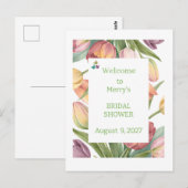 Elegante waterverftulpen briefkaart (Voorkant / Achterkant)