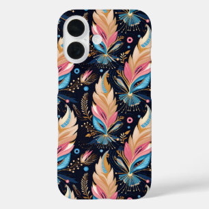 Elegante Waterverfveren Navyblauw Roze En Thee iPhone 16 Hoesje