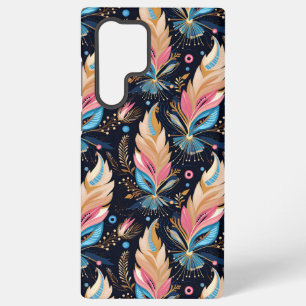 Elegante Waterverfveren Navyblauw Roze En Thee Samsung Galaxy Hoesje
