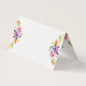 Elegante Waterverven bloemenkrans Visitekaartje (Achterkant)