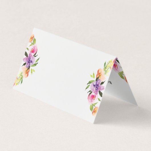 Elegante Waterverven bloemenkrans Visitekaartje (Achterkant)