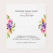 Elegante Waterverven bloemenkrans Visitekaartje (Binnenkant ongevouwen)