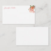 Elegante Waterverven bloemenpastel kleuren Sjabloo Notitiekaartje (Voorkant / Achterkant)