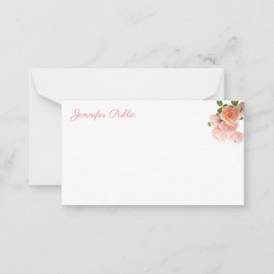 Elegante Waterverven bloemenpastel kleuren Sjabloo Notitiekaartje