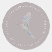 Elegante Watervleur Treurduif Retouradres Ronde Sticker (Voorkant)