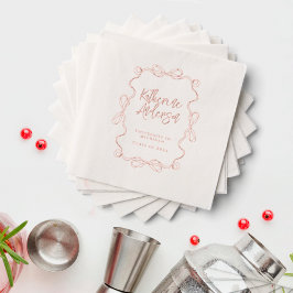 Elegante Wavy Border Bow Graduation Party Folie Servetten