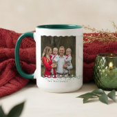 Elegante Wavy Family Fotocollage Keepsake Floral Mok