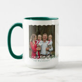 Elegante Wavy Family Fotocollage Keepsake Floral Mok (Links)