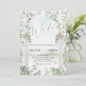 Elegante "We Do" Botanische Boog Wedding Party Kaart (Staand voorkant)
