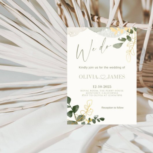 Elegante "We Do" bruiloft - Modern romantisch fees Kaart