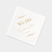 Elegante "We Do" Paren Namen & Trouwdatum Goud Folie Servetten (Links)