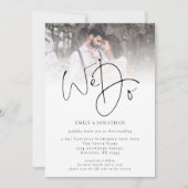 Elegante We Do QR-code foto bruiloft Kaart (Voorkant)