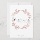 Elegante We Got Married Trouwkaart Roze Aankondiging (Voorkant)