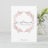 Elegante We Got Married Trouwkaart Roze Aankondiging (Staand voorkant)