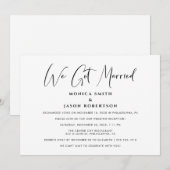 Elegante We Got Married Trouwreceptie Aankondiging (Voorkant / Achterkant)