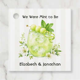 Elegante We Were Mint to Be Cocktail Bruiloft Bedankjes Labels