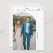 Elegante 'We Zijn Getrouwd' Huwelijksaankondigings Aankondiging (Voorkant)