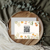 Elegante Weadow Wildflower Bruiloft QR Code Bruilo Informatiekaartje