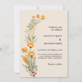 Elegante Weadow Wildflower Lente Zomer Bruiloft Kaart (Voorkant)