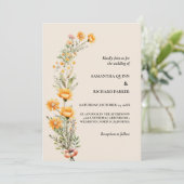 Elegante Weadow Wildflower Lente Zomer Bruiloft Kaart (Staand voorkant)