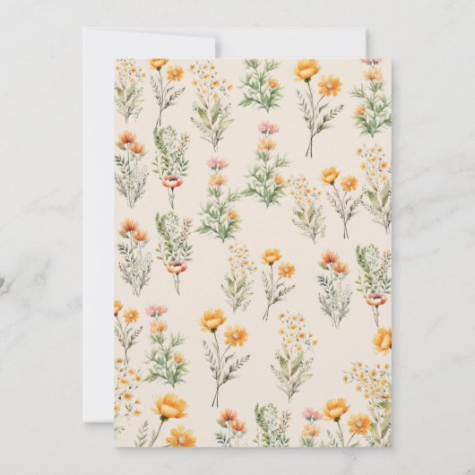Elegante Weadow Wildflower Lente Zomer Bruiloft Kaart (Achterkant)