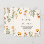 Elegante Weadow Wildflower Lente Zomer Bruiloft Kaart (Voorkant / Achterkant)
