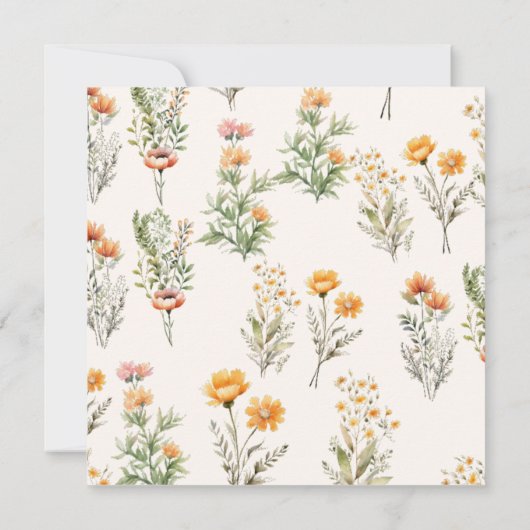 Elegante Weadow Wildflower Lente Zomer Bruiloft Kaart (Achterkant)