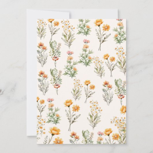 Elegante Weadow Wildflower Lente Zomer Bruiloft Kaart (Achterkant)