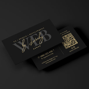Elegante Web UI UX Designer App Ontwikkelaar Zwart Visitekaartje