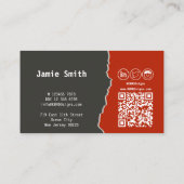 Elegante webdesigner grijs & rood visitekaartje (Achterkant)