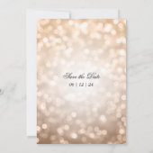 Elegante Wedding Bokeh Lights Romantisch Roos Goud Kaart (Achterkant)