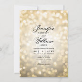 Elegante Wedding Bokeh Lights Romantisch Script Go Kaart (Voorkant)
