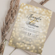 Elegante Wedding Bokeh Lights Romantisch Script Go