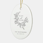 Elegante Wedding Crest gepersonaliseerde aandenken Keramisch Ornament (Links)