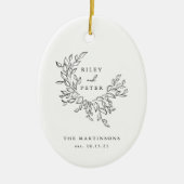 Elegante Wedding Crest gepersonaliseerde aandenken Keramisch Ornament (Voorkant)