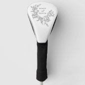 Elegante Wedding Crest Gepersonaliseerde Naam en J Golfheadcover (Voorkant)