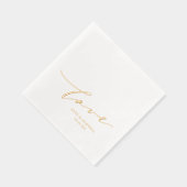 Elegante Wedding Love Script Namen & Trouwdatum Folie Servetten (Rechts)