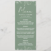 Elegante Wedding Menu Kaart Gepersonaliseerd met N (Voorkant)