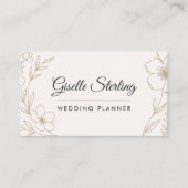 Elegante Wedding Planner Botanische Blush Zwart Visitekaartje (Voorkant)