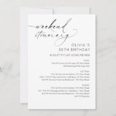 Elegante weekend verjaardagsprogramma uitnodiging (Voorkant)