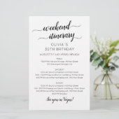 Elegante weekend verjaardagsprogramma uitnodiging (Staand voorkant)