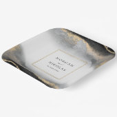 Elegante weelde Zwart en Goud Modern Papieren Bordje (Gebogen)