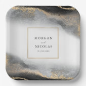 Elegante weelde Zwart en Goud Modern Papieren Bordje (Voorkant)