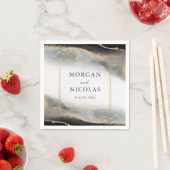 Elegante weelde zwart en goud moderne bruiloft servet (Insitu)