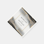 Elegante weelde zwart en goud moderne bruiloft servet (Hoek)