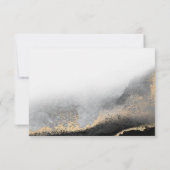 Elegante weelde zwart en gouden marmeren bruiloft RSVP kaartje (Achterkant)