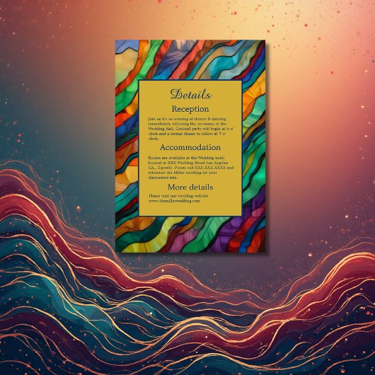 Elegante weelderige Afrikaanse bestemming bruiloft Informatiekaartje