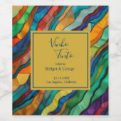 Elegante weelderige Afrikaanse bestemming bruiloft Wijn Etiket (Enkel label)